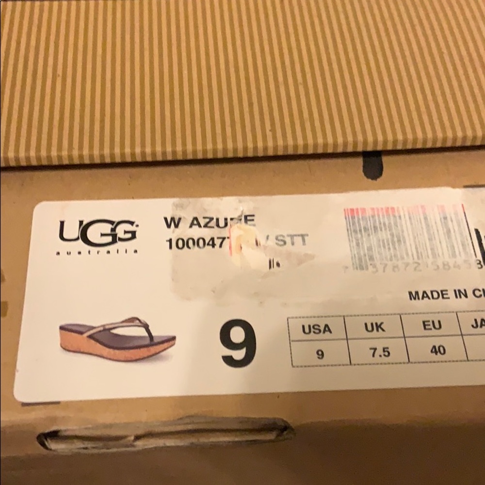 UGG leather sandal with 3” cork heel - Picture 4 of 4